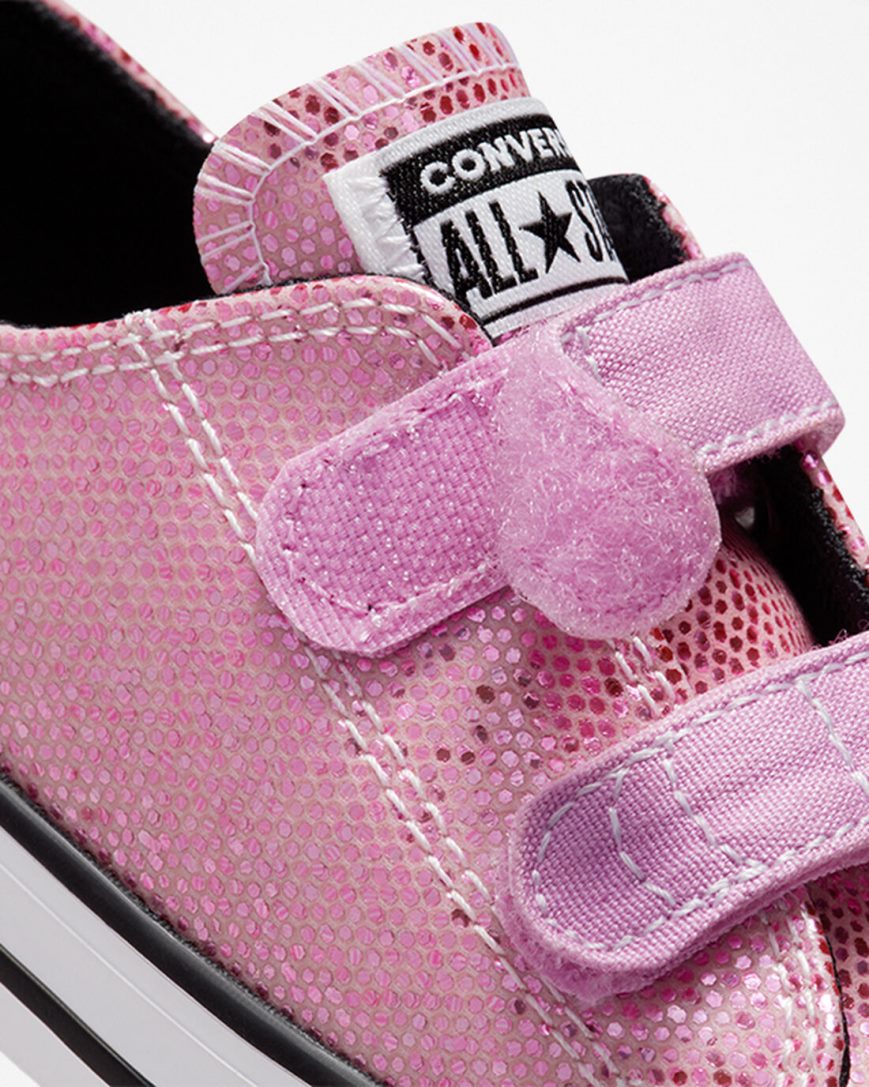 Dívčí Boty Nízké Converse Chuck Taylor All Star Easy-On Glitter Růžové Černé | CZ TSQC45